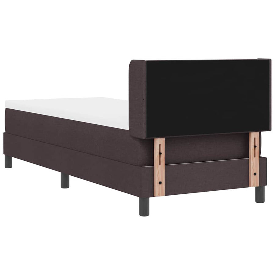 Boxspring bed met kussen Donkerbruin 80 x 200 cm Stof en Foam