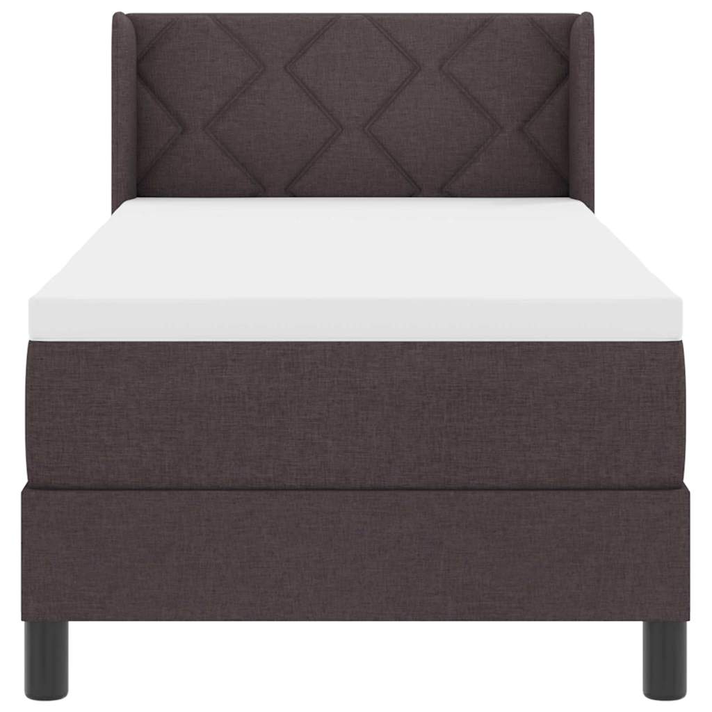 Boxspring bed met kussen Donkerbruin 80 x 200 cm Stof en Foam