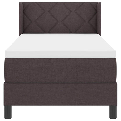 Boxspring bed met kussen Donkerbruin 80 x 200 cm Stof en Foam
