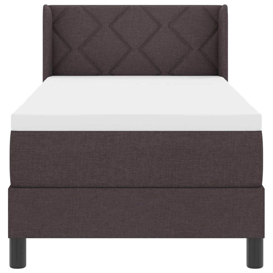 Boxspring bed met kussen Donkerbruin 80 x 200 cm Stof en Foam