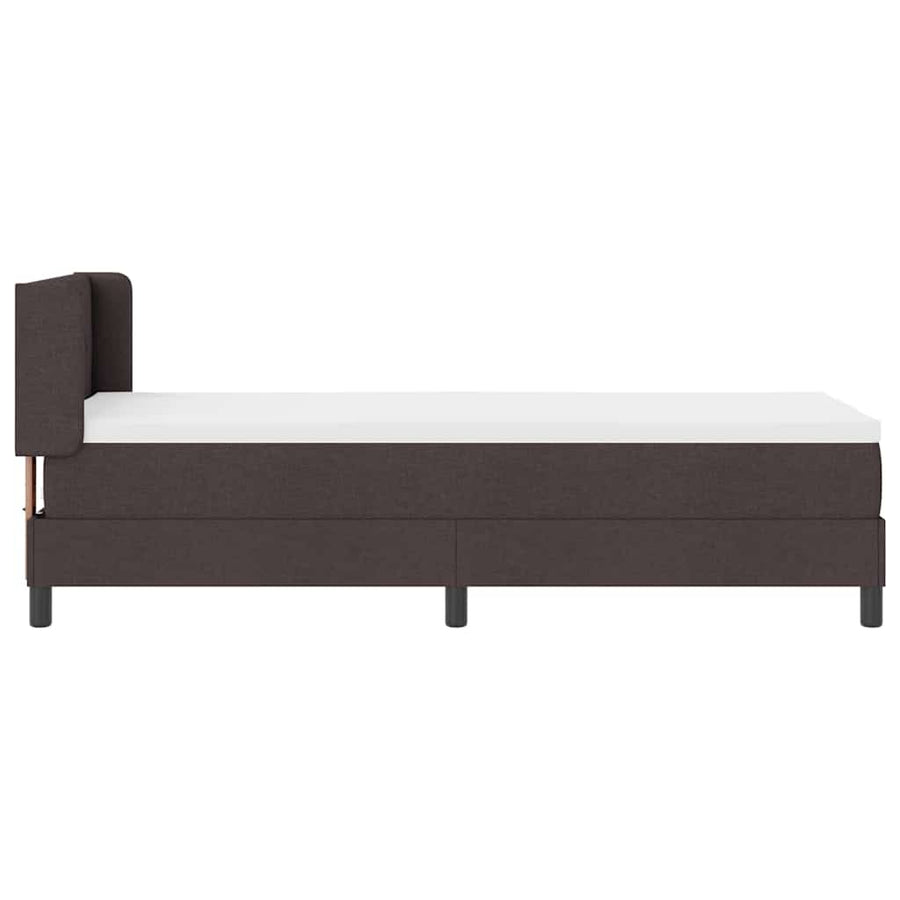Boxspring bed met kussen Donkerbruin 80 x 200 cm Stof en Foam