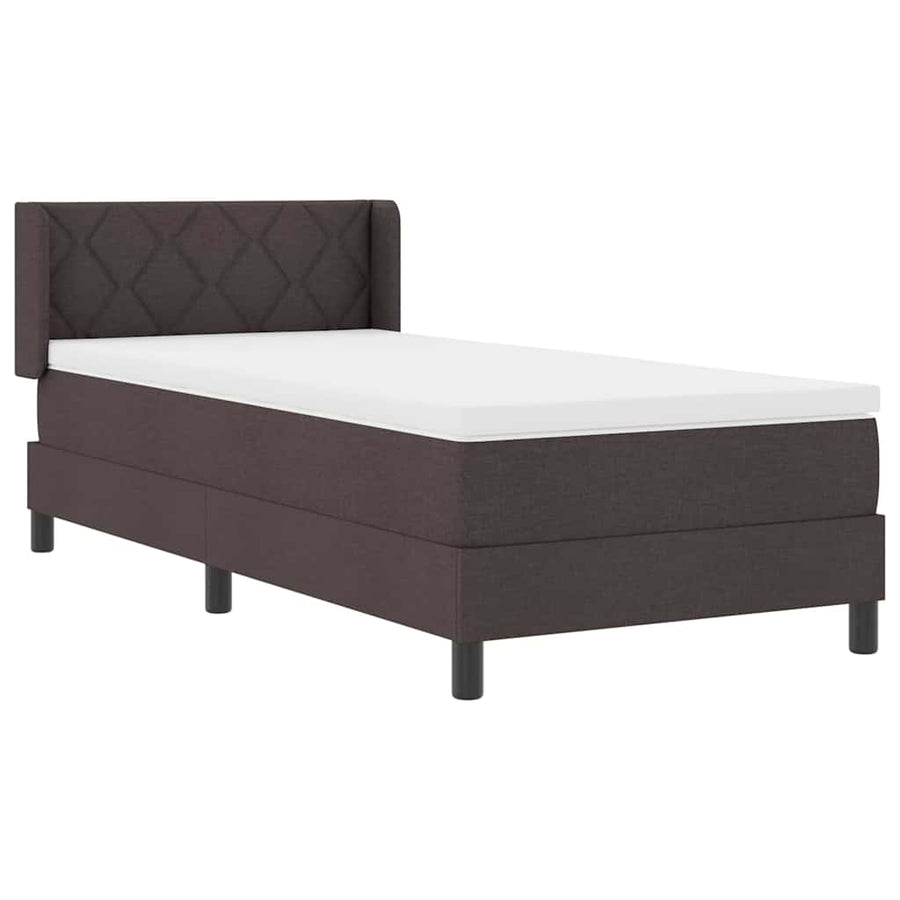 Boxspring bed Donkerbruin 90 x 190 cm Stof en Foam