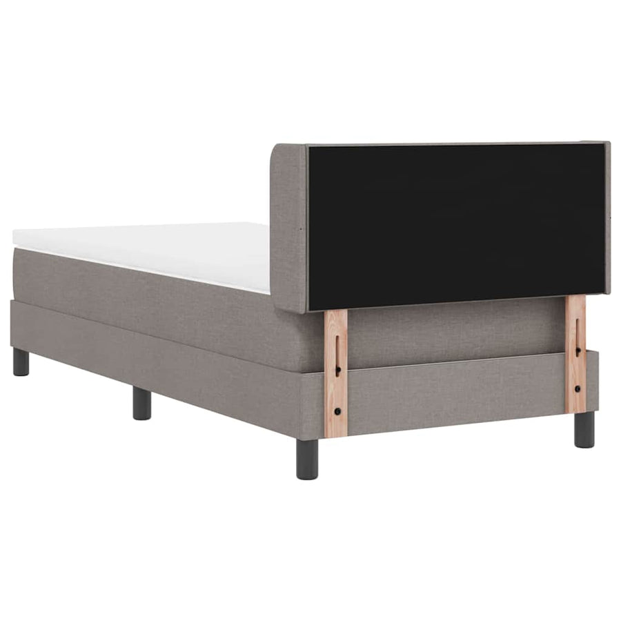 Boxspringbed Met Matras 190 X 90 Cm Polyester Taupe 90 x 190 cm Diamant blokken ontwerp