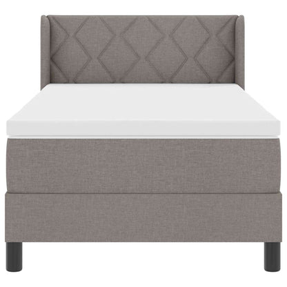 Boxspringbed Met Matras 190 X 90 Cm Polyester Taupe 90 x 190 cm Diamant blokken ontwerp