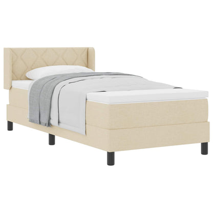 Boxspringbed met kussen met hoofdeinde Crème 190 x 90 cm Stof