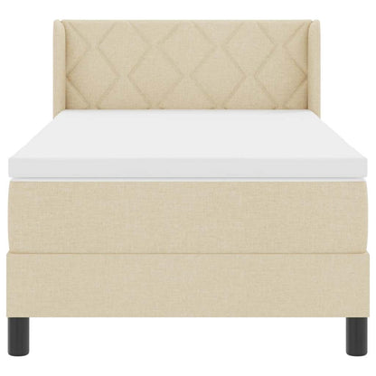 Boxspringbed met kussen met hoofdeinde Crème 190 x 90 cm Stof