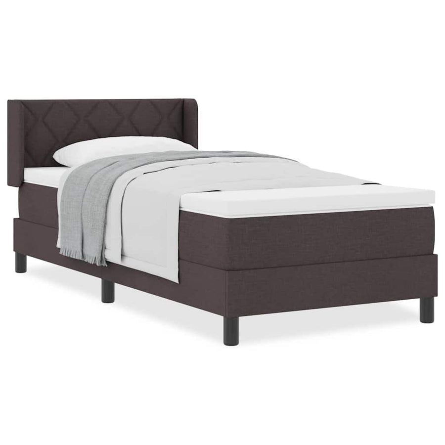 Boxspring bed Donkerbruin 90 x 200 cm Stof en Foam