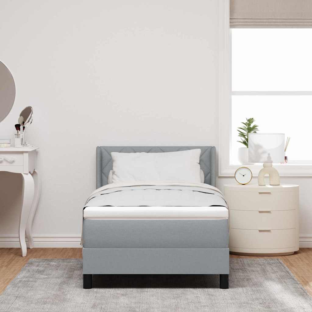 Boxspringbed met hoofdeinde Lichtgrijs 200 x 100 cm Stof