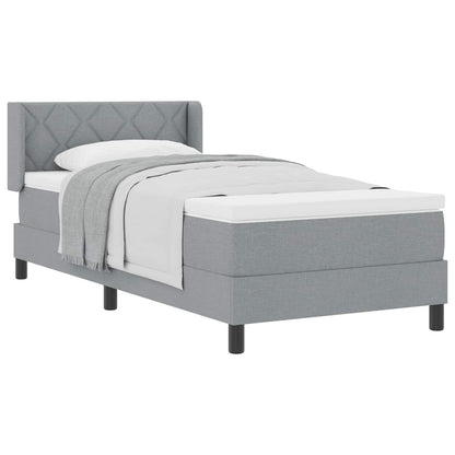 Boxspringbed met hoofdeinde Lichtgrijs 200 x 100 cm Stof