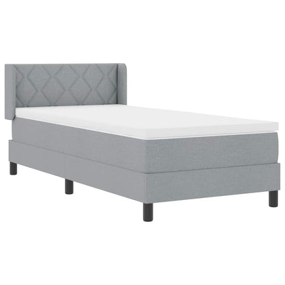 Boxspringbed met hoofdeinde Lichtgrijs 200 x 100 cm Stof