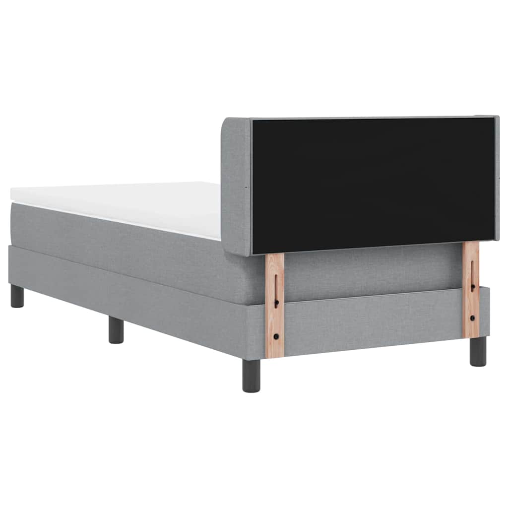 Boxspringbed met hoofdeinde Lichtgrijs 200 x 100 cm Stof