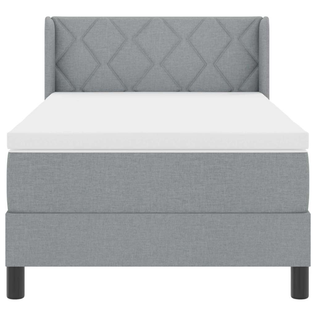 Boxspringbed met hoofdeinde Lichtgrijs 200 x 100 cm Stof
