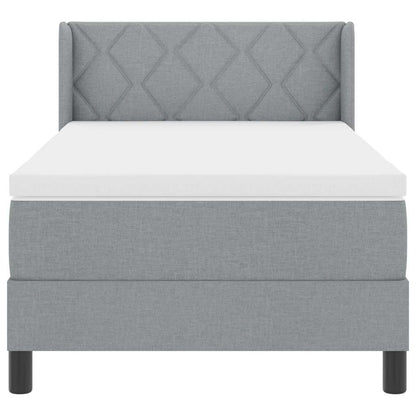 Boxspringbed met hoofdeinde Lichtgrijs 200 x 100 cm Stof