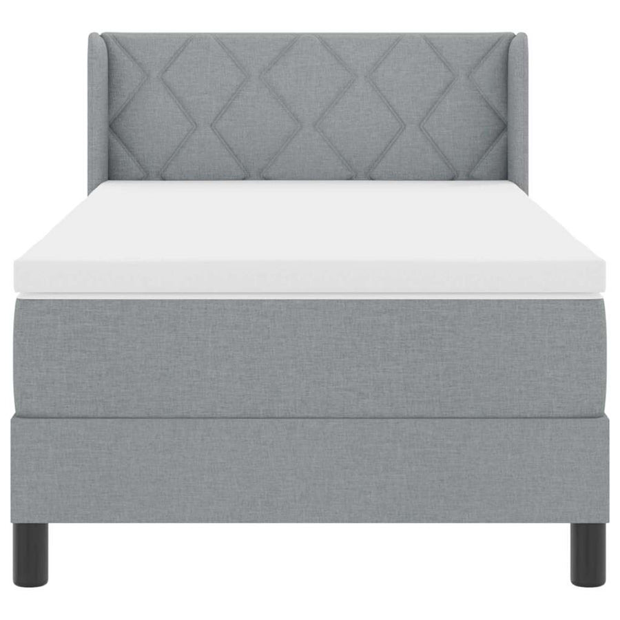 Boxspringbed met hoofdeinde Lichtgrijs 200 x 100 cm Stof