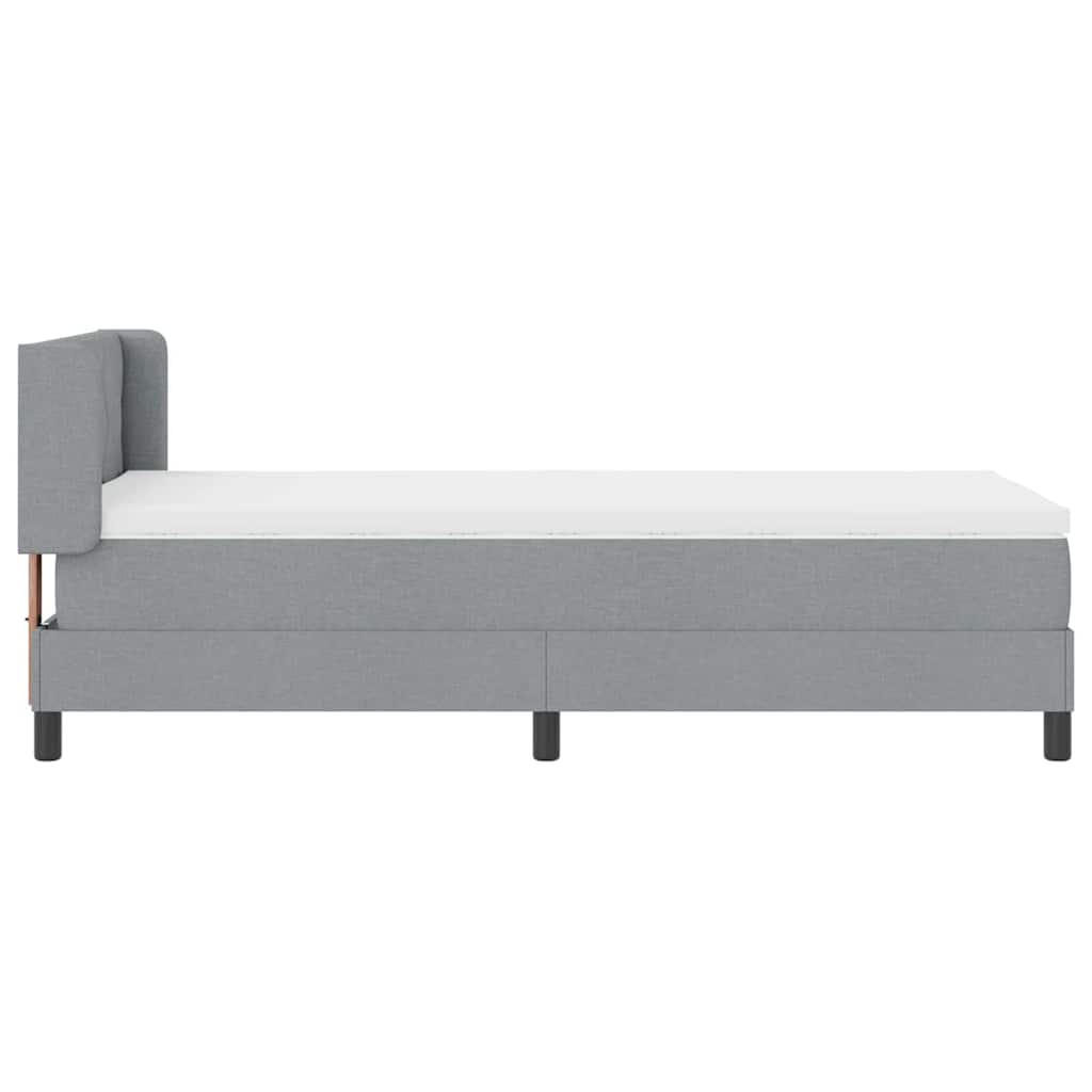 Boxspringbed met hoofdeinde Lichtgrijs 200 x 100 cm Stof