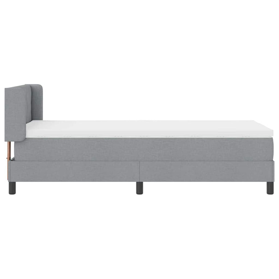 Boxspringbed met hoofdeinde Lichtgrijs 200 x 100 cm Stof