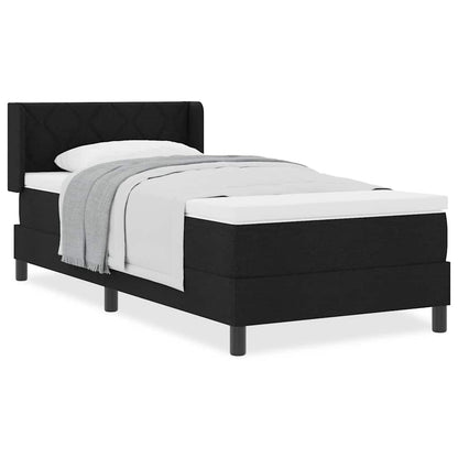 Boxspring bed met kussen met hoofdeinde Zwart 100 x 200 cm Bez polling