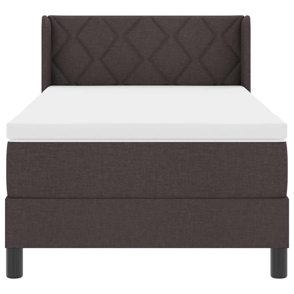 Boxspring bed Donkerbruin 100 x 200 cm Stof en Foam