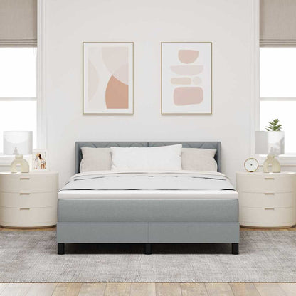 Boxspringbed met hoofdeinde Lichtgrijs 190 x 140 cm Stof