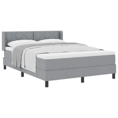 Boxspringbed met hoofdeinde Lichtgrijs 190 x 140 cm Stof