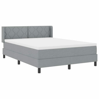 Boxspringbed met hoofdeinde Lichtgrijs 190 x 140 cm Stof