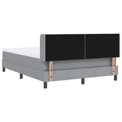 Boxspringbed met hoofdeinde Lichtgrijs 190 x 140 cm Stof