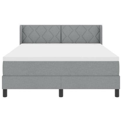 Boxspringbed met hoofdeinde Lichtgrijs 190 x 140 cm Stof