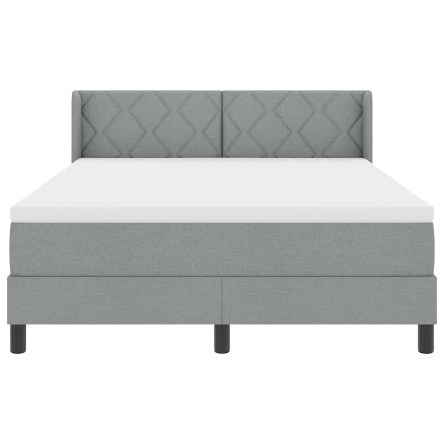 Boxspringbed met hoofdeinde Lichtgrijs 190 x 140 cm Stof