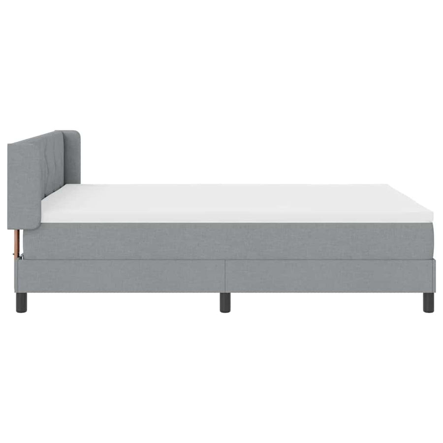 Boxspringbed met hoofdeinde Lichtgrijs 190 x 140 cm Stof
