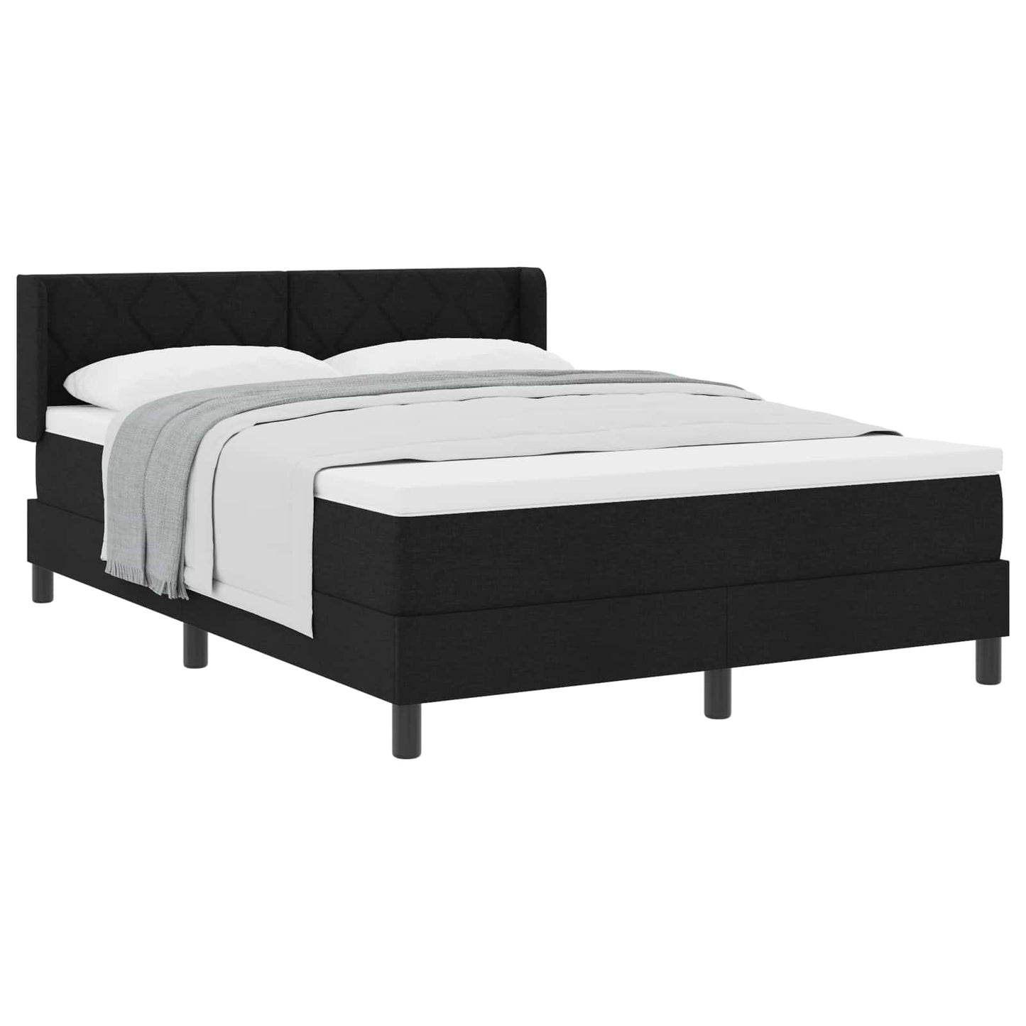 Boxspringbed met hoofdeinde Zwart 190 x 140 cm Stof