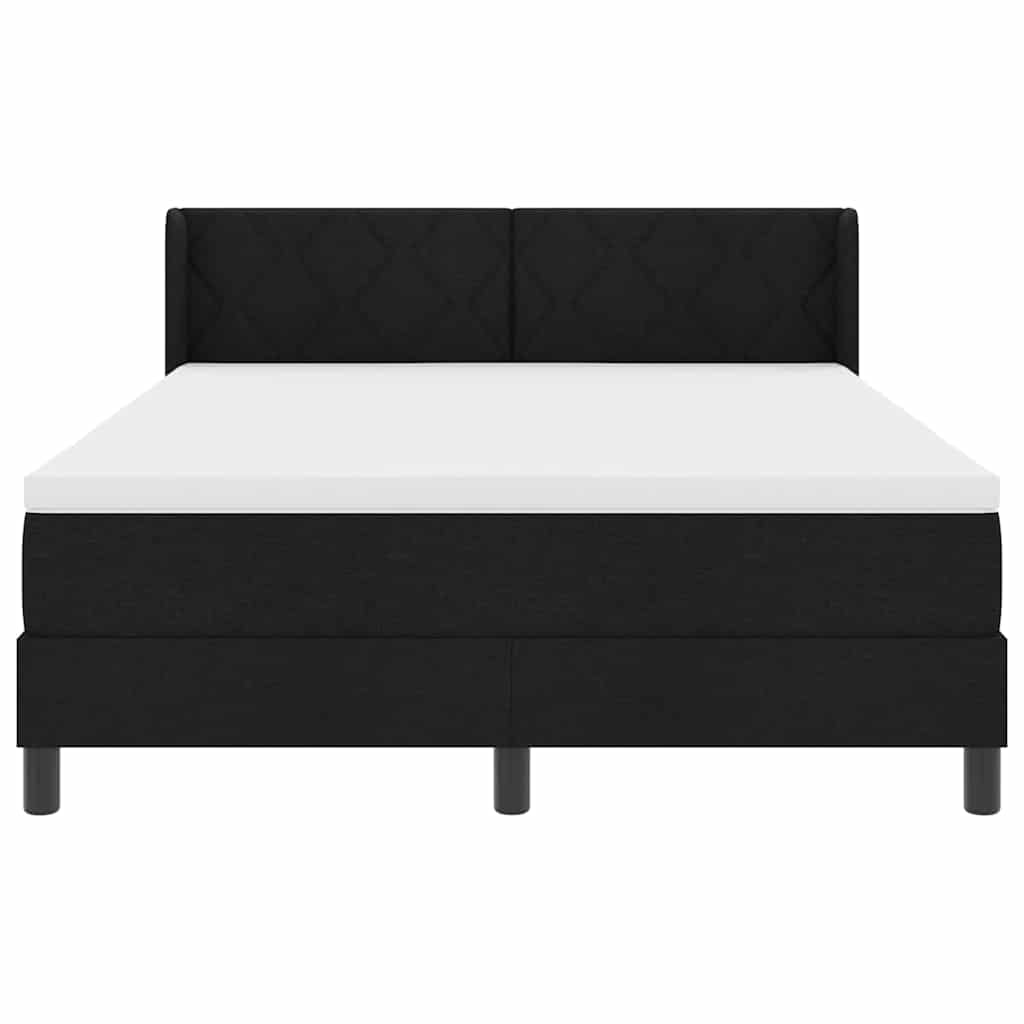 Boxspringbed met hoofdeinde Zwart 190 x 140 cm Stof