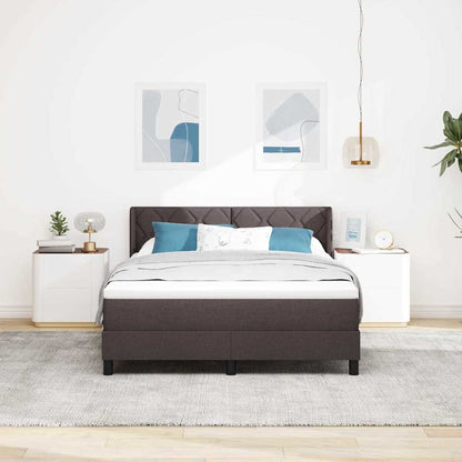 Boxspringbed met hoofdeinde Donkerbruin 190 x 140 cm Stof