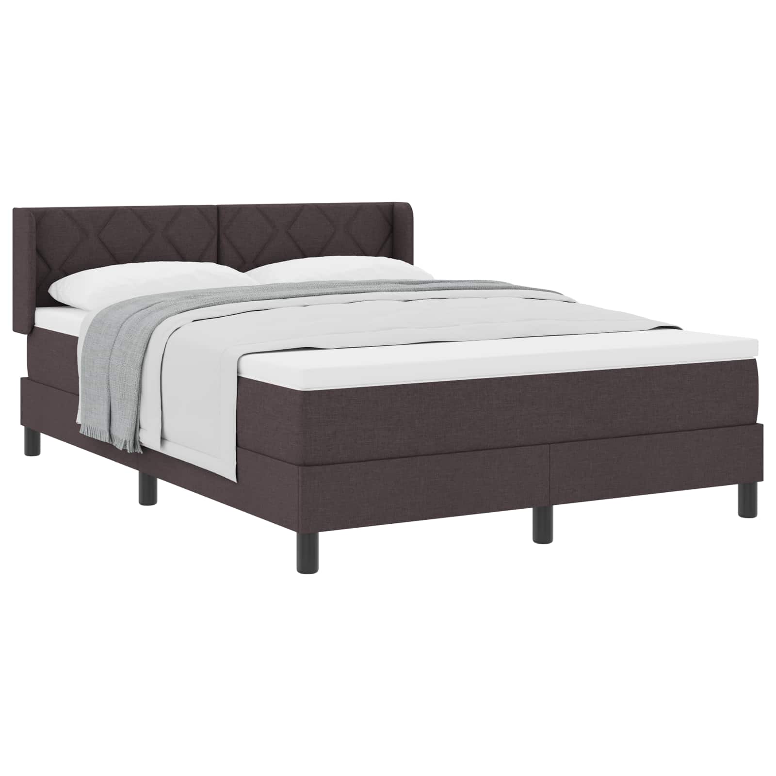 Boxspringbed met hoofdeinde Donkerbruin 190 x 140 cm Stof