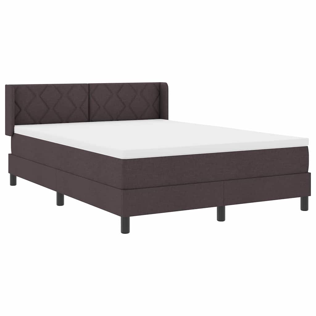Boxspringbed met hoofdeinde Donkerbruin 190 x 140 cm Stof
