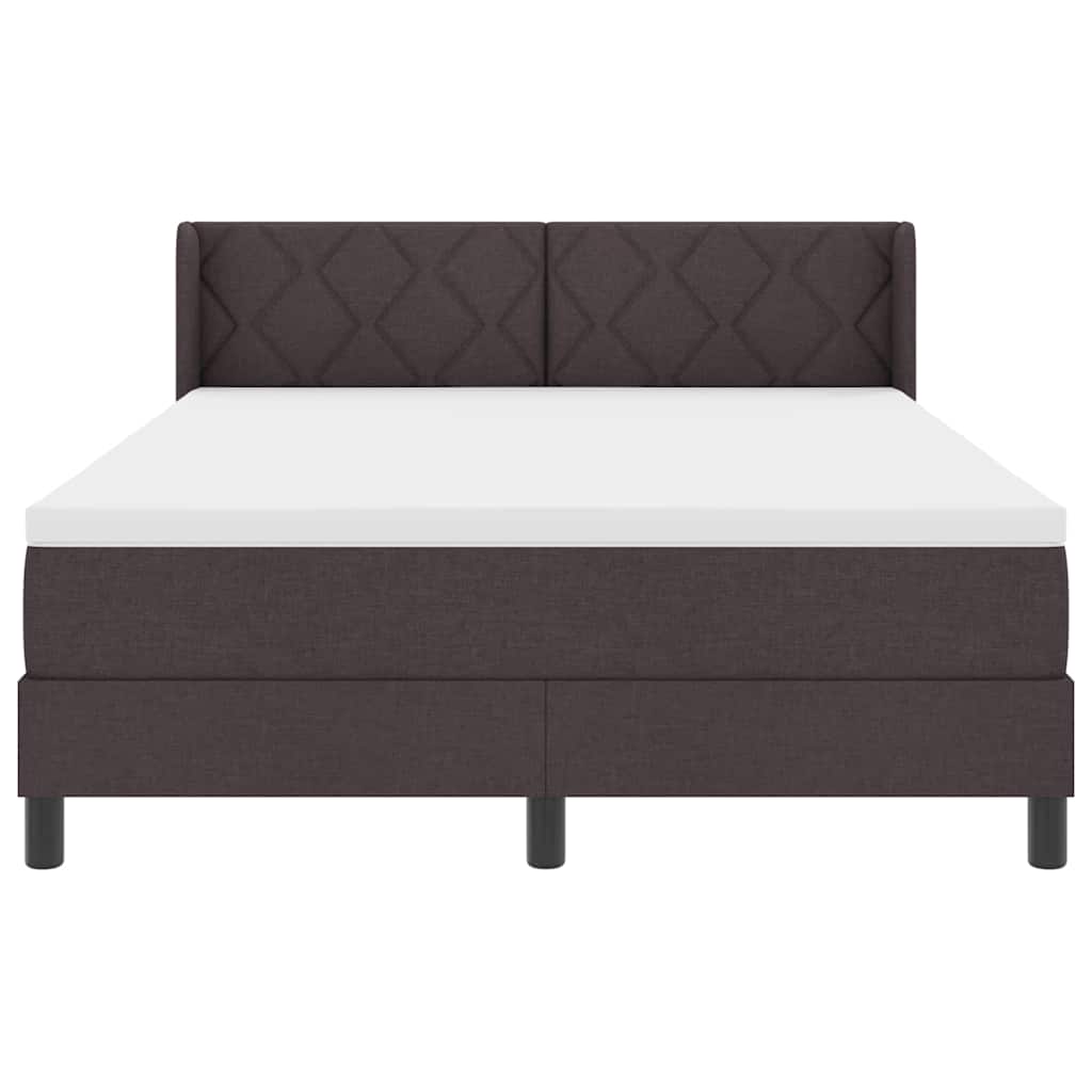 Boxspringbed met hoofdeinde Donkerbruin 190 x 140 cm Stof