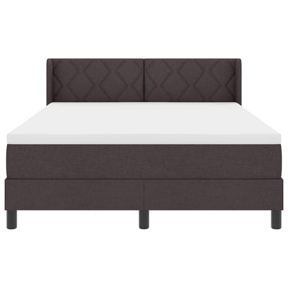 Boxspringbed met hoofdeinde Donkerbruin 190 x 140 cm Stof