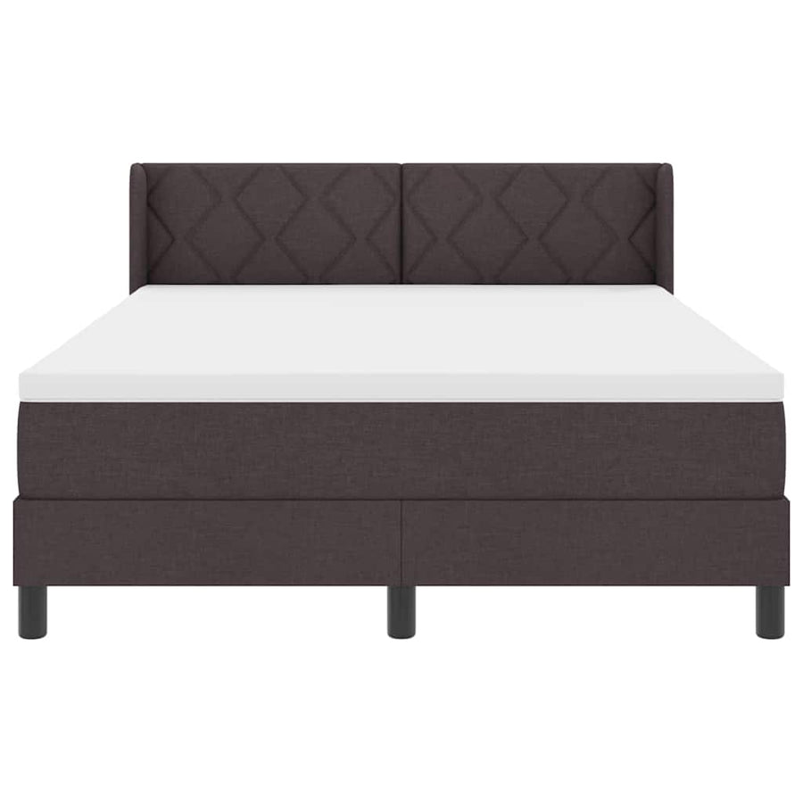 Boxspringbed met hoofdeinde Donkerbruin 190 x 140 cm Stof