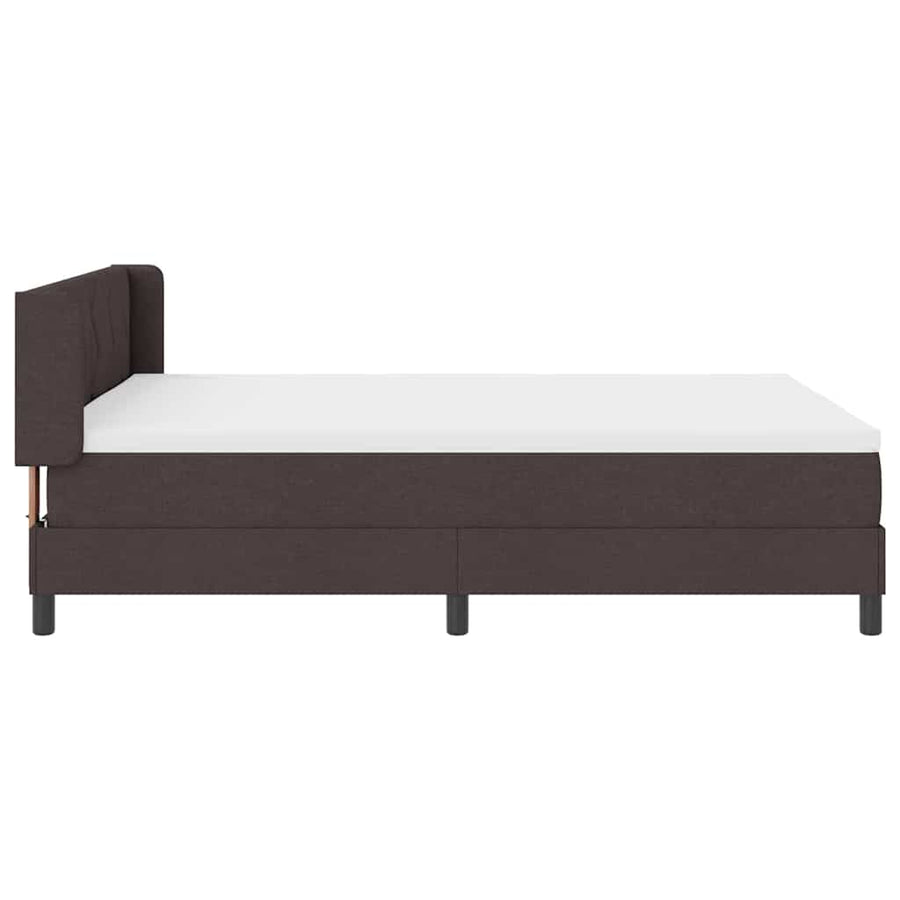 Boxspringbed met hoofdeinde Donkerbruin 190 x 140 cm Stof