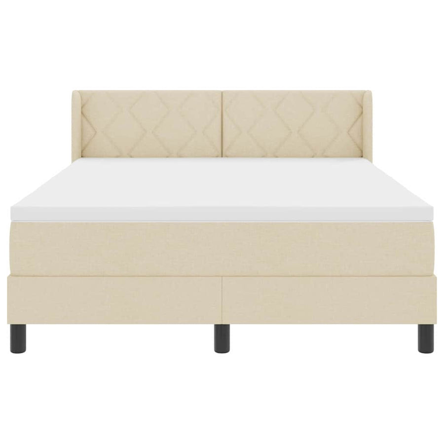 Boxspringbed met hoofdeinde Crème 190 x 140 cm Stof