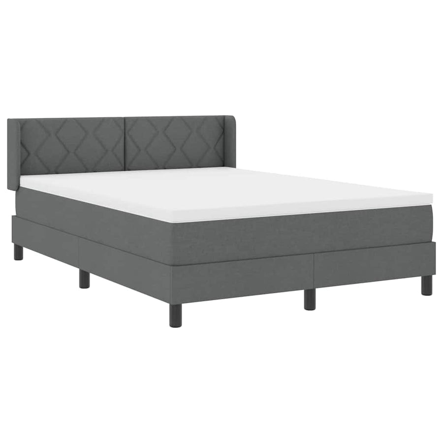 Boxspringbed met hoofdeinde Donkergrijs 200 x 140 cm Stof