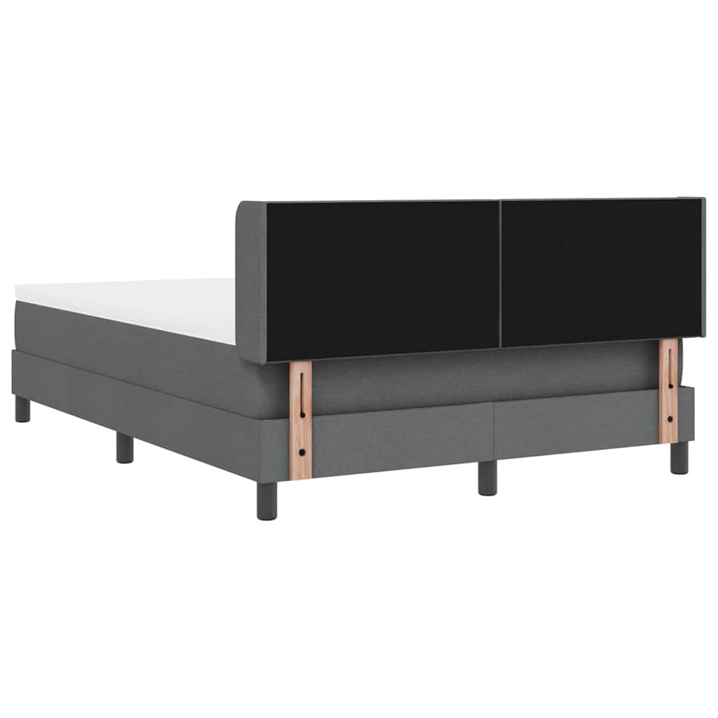 Boxspringbed met hoofdeinde Donkergrijs 200 x 140 cm Stof