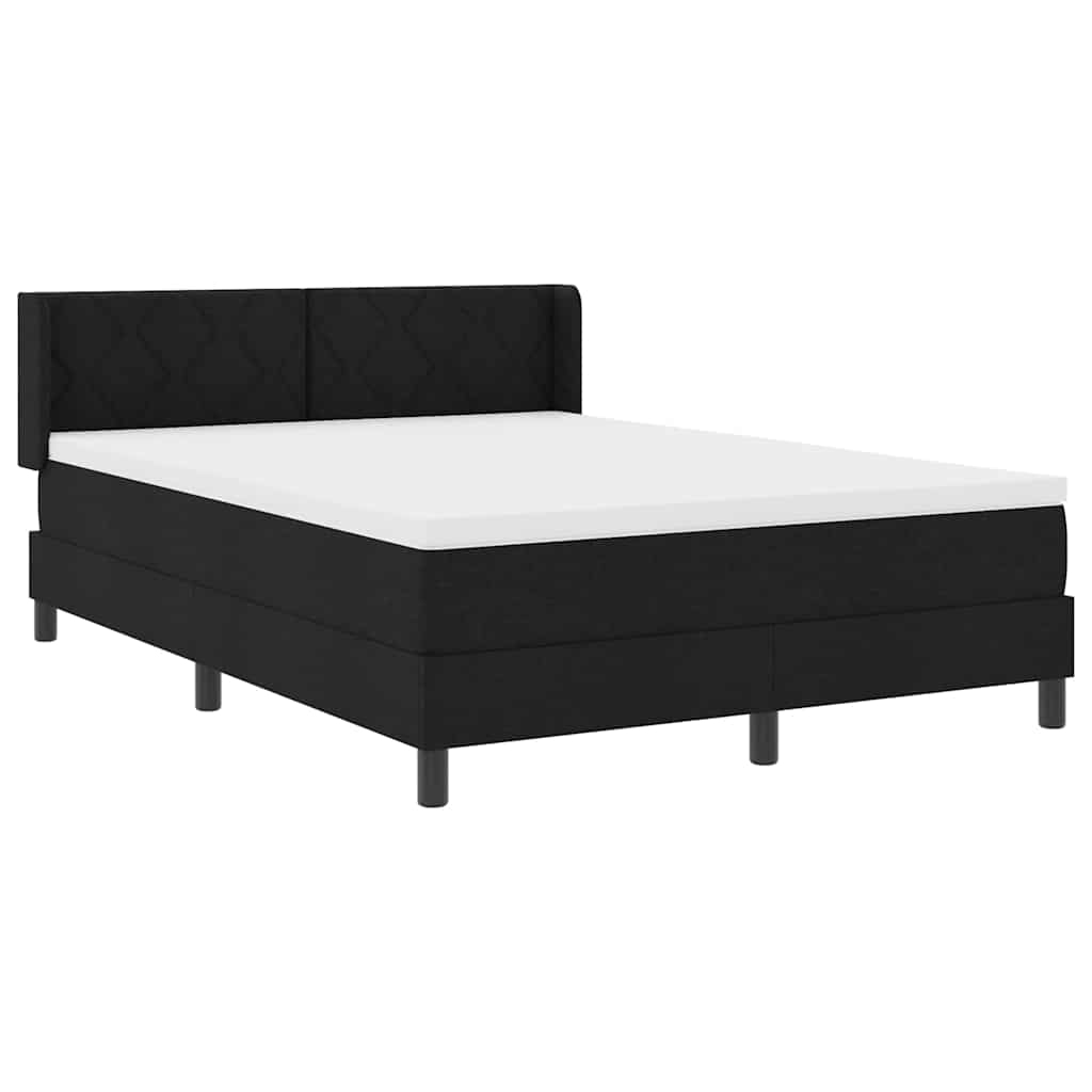 Boxspringbed met hoofdeinde Zwart 200 x 140 cm Stof