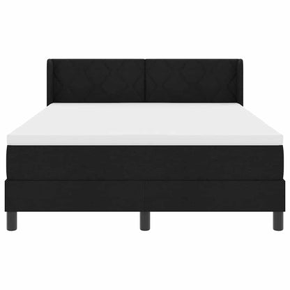 Boxspringbed met hoofdeinde Zwart 200 x 140 cm Stof