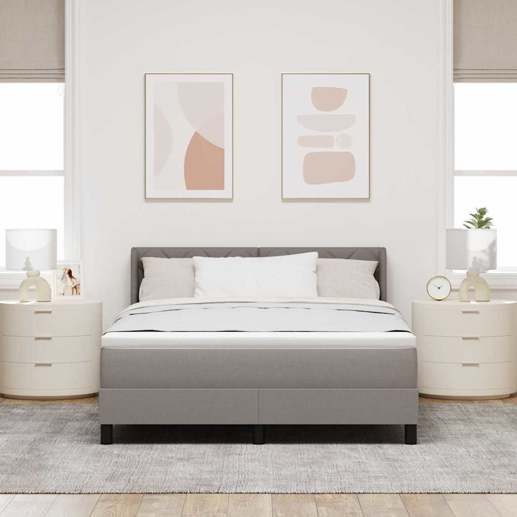 Boxspringbed met kussen met hoofdeinde Taupe 200 x 140 cm Stof