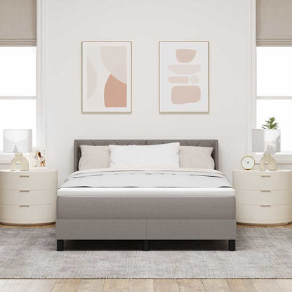 Boxspringbed met kussen met hoofdeinde Taupe 200 x 140 cm Stof