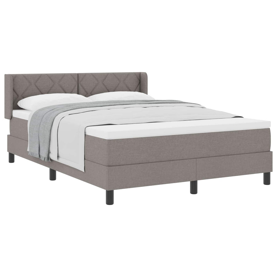 Boxspringbed met kussen met hoofdeinde Taupe 200 x 140 cm Stof