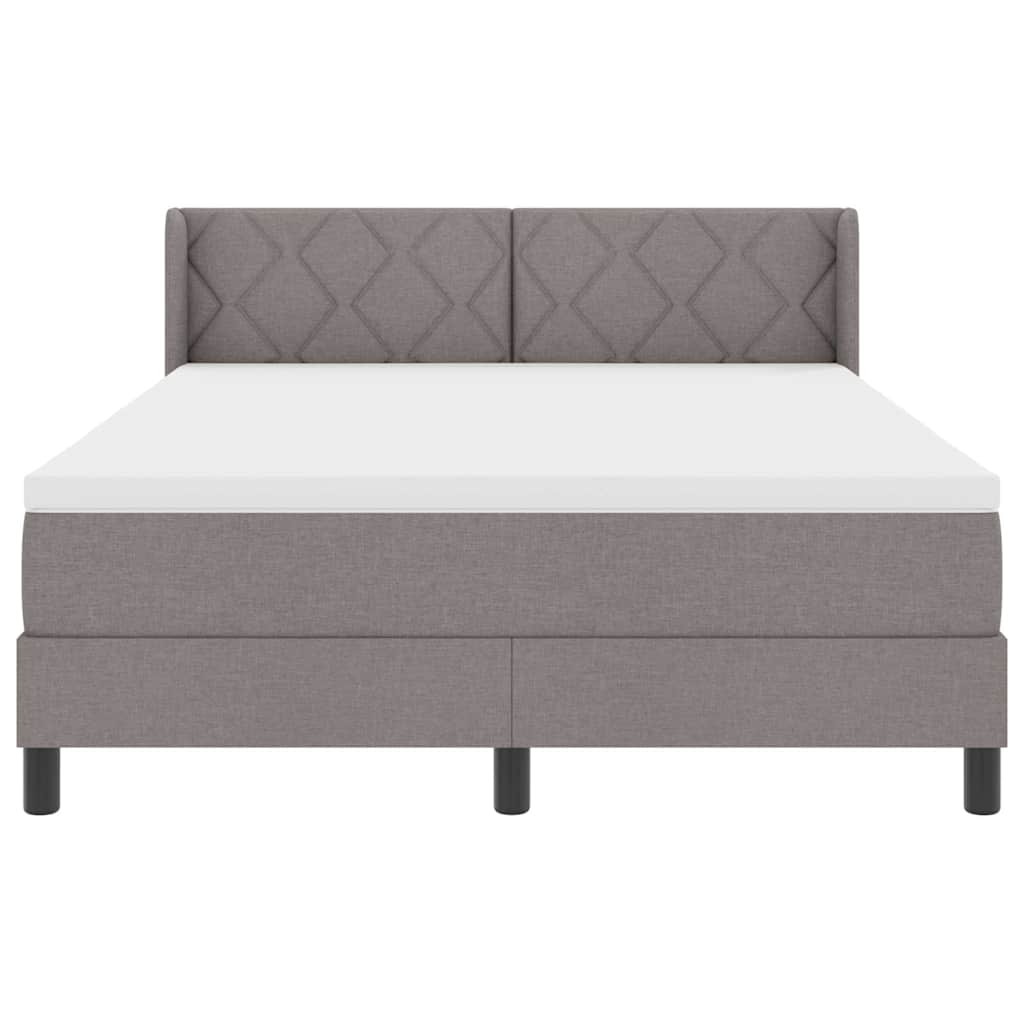 Boxspringbed met kussen met hoofdeinde Taupe 200 x 140 cm Stof