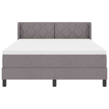 Boxspringbed met kussen met hoofdeinde Taupe 200 x 140 cm Stof