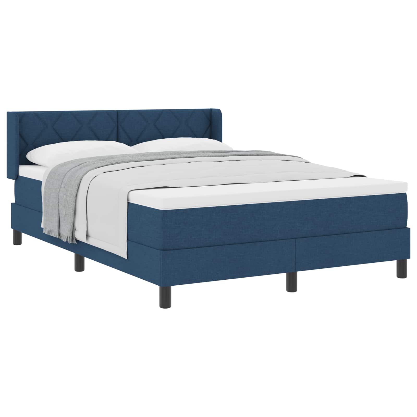 Boxspringbed met hoofdeinde Blauw 200 x 140 cm Stof