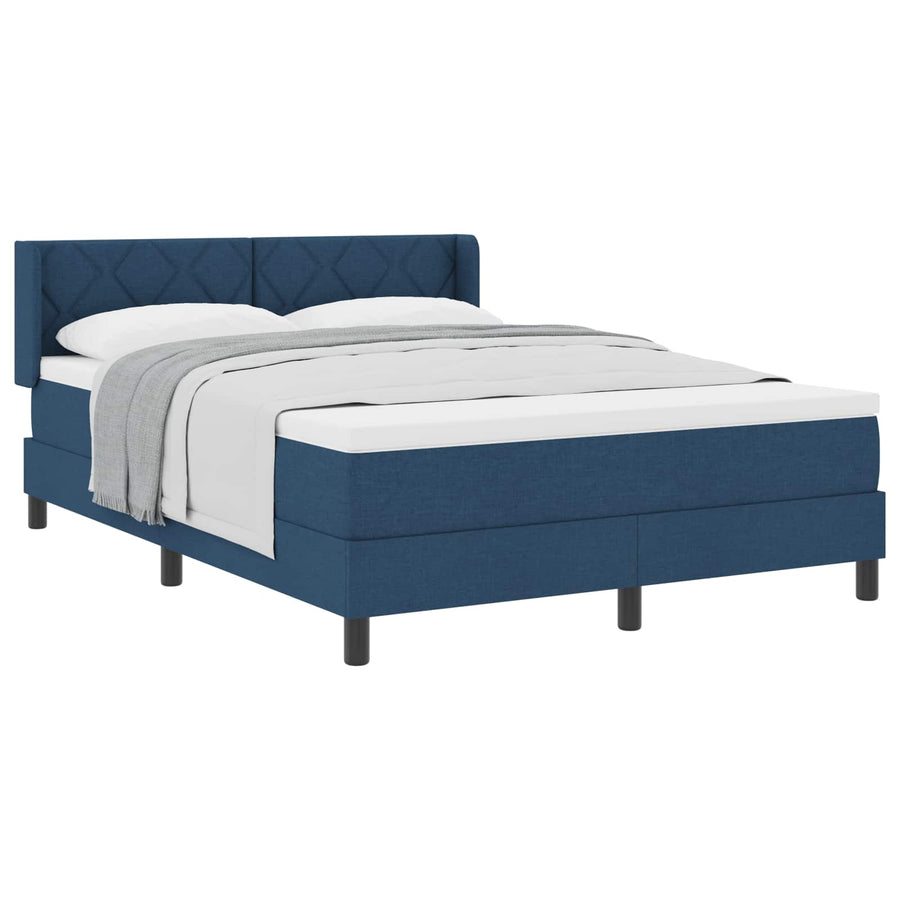 Boxspringbed met hoofdeinde Blauw 200 x 140 cm Stof